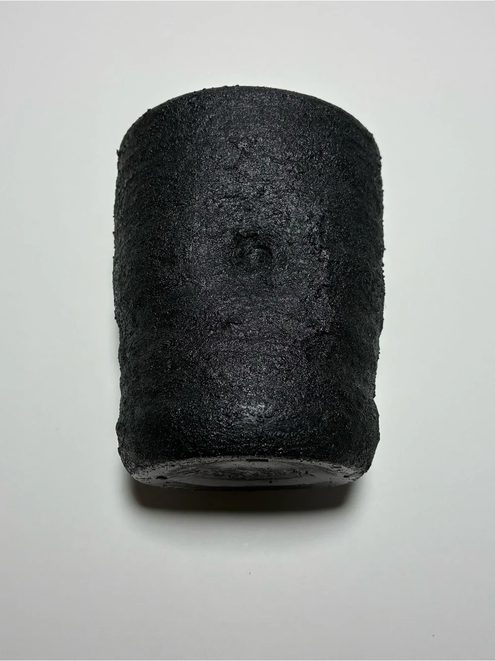 Handmade Repurposed Black Ceramic Cup Vase Textured Acrylic Painted Modern Decor